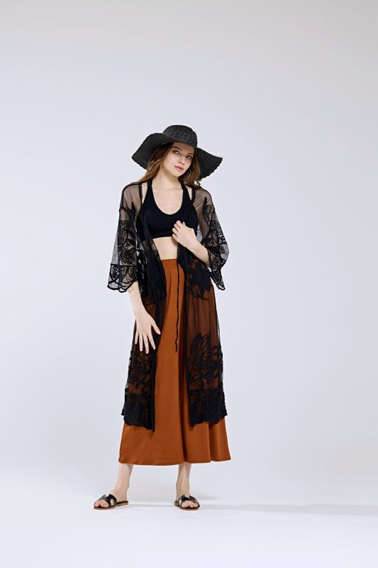 Embroidered Cotton Lace Kimono Cardigan | Trendy Cardigans Outfit Idea for Women by Ro + Ivy | Elevated Basics, Modern Comfort & Style