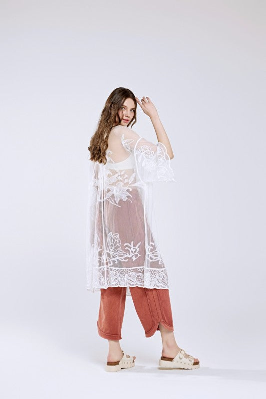 Embroidered Cotton Lace Kimono Cardigan | Trendy Cardigans Outfit Idea for Women by Ro + Ivy | Elevated Basics, Modern Comfort & Style