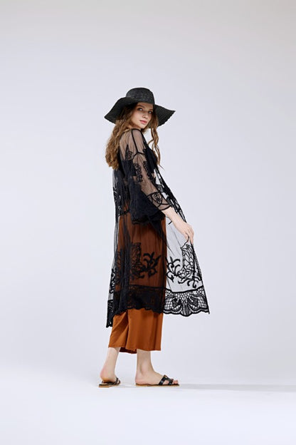 Embroidered Cotton Lace Kimono Cardigan | Trendy Cardigans Outfit Idea for Women by Ro + Ivy | Elevated Basics, Modern Comfort & Style