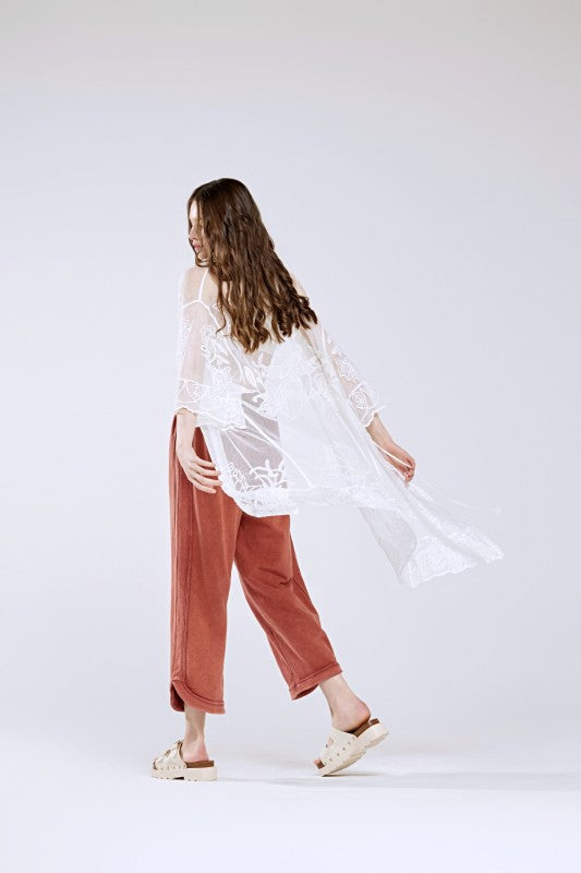 Embroidered Cotton Lace Kimono Cardigan | Trendy Cardigans Outfit Idea for Women by Ro + Ivy | Elevated Basics, Modern Comfort & Style