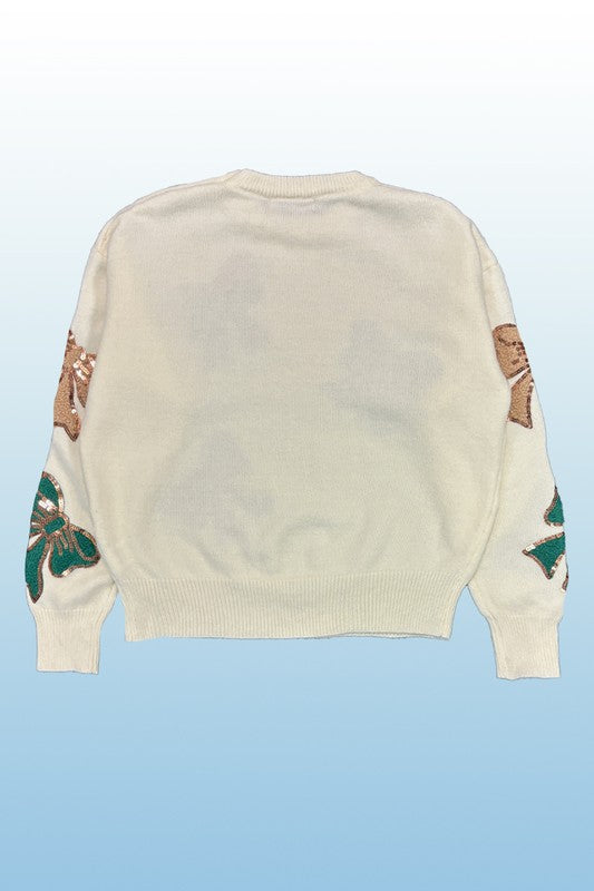 Christmas Sequins Bow Sweater | Trendy Sweaters Outfit Idea for Women by Ro + Ivy | Elevated Basics, Modern Comfort & Style