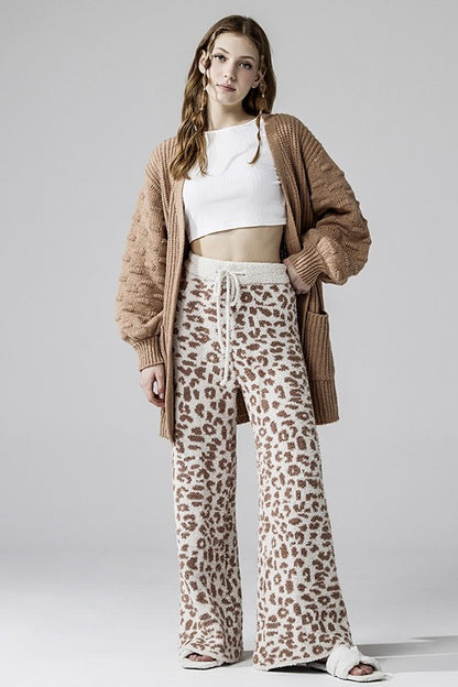 Plus Size Soft Cozy Leopard Fuzzy Loungewear Pants | Trendy Loungewear Pants Outfit Idea for Women by Ro + Ivy | Elevated Basics, Modern Comfort & Style