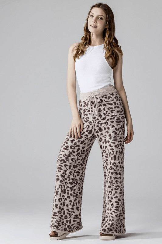 Plus Size Soft Cozy Leopard Fuzzy Loungewear Pants | Trendy Loungewear Pants Outfit Idea for Women by Ro + Ivy | Elevated Basics, Modern Comfort & Style