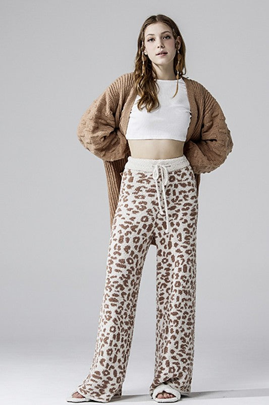 Plus Size Soft Cozy Leopard Fuzzy Loungewear Pants | Trendy Loungewear Pants Outfit Idea for Women by Ro + Ivy | Elevated Basics, Modern Comfort & Style