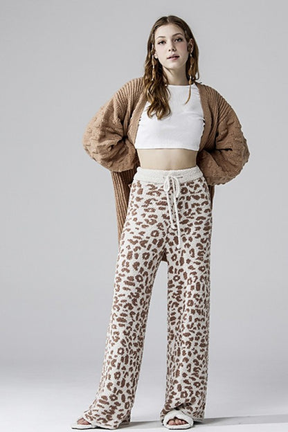 Plus Size Soft Cozy Leopard Fuzzy Loungewear Pants | Trendy Loungewear Pants Outfit Idea for Women by Ro + Ivy | Elevated Basics, Modern Comfort & Style