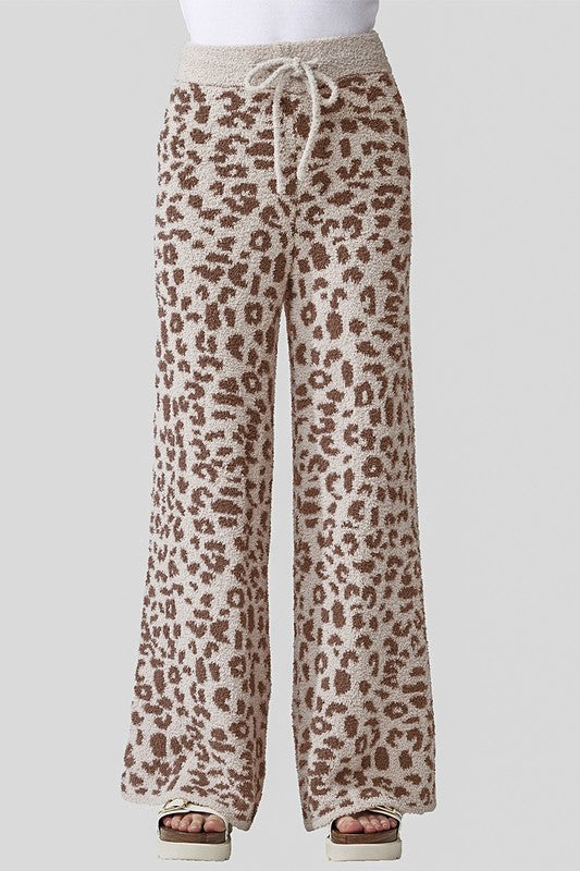 Soft Cozy Leopard Fuzzy Loungewear Pants | Trendy Loungewear Pants Outfit Idea for Women by Ro + Ivy | Elevated Basics, Modern Comfort & Style
