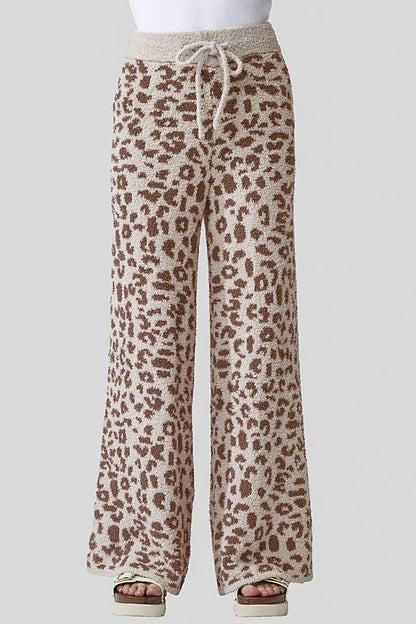 Soft Cozy Leopard Fuzzy Loungewear Pants | Trendy Loungewear Pants Outfit Idea for Women by Ro + Ivy | Elevated Basics, Modern Comfort & Style