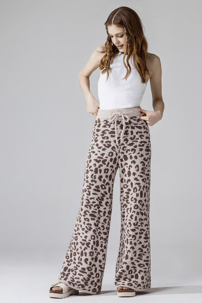 Soft Cozy Leopard Fuzzy Loungewear Pants | Trendy Loungewear Pants Outfit Idea for Women by Ro + Ivy | Elevated Basics, Modern Comfort & Style