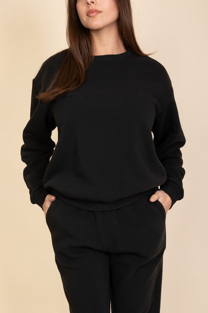 Classic Poly Fleece Crewneck Pullover Sweatshirt - Ro + Ivy