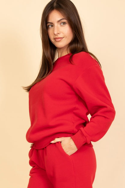 Classic Poly Fleece Crewneck Pullover Sweatshirt - Ro + Ivy