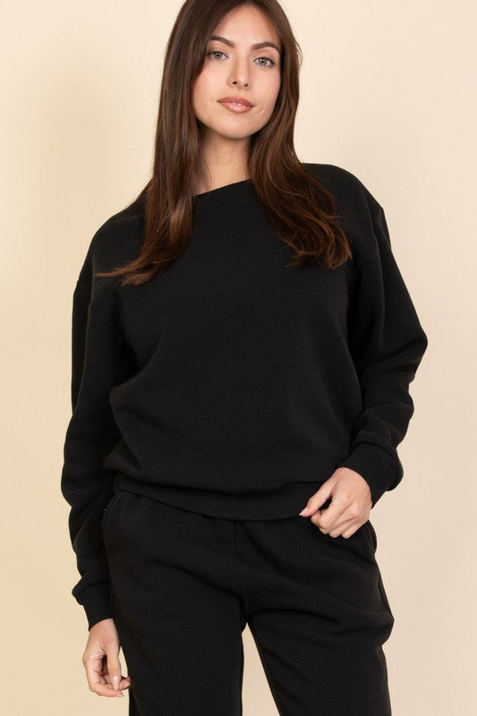 Classic Poly Fleece Crewneck Pullover Sweatshirt - Ro + Ivy