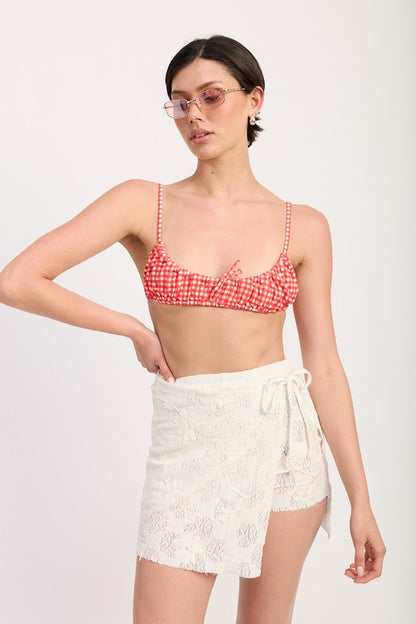 Drawstring Lace Wrap Skirt – outfit idea for women | Ro + Ivy