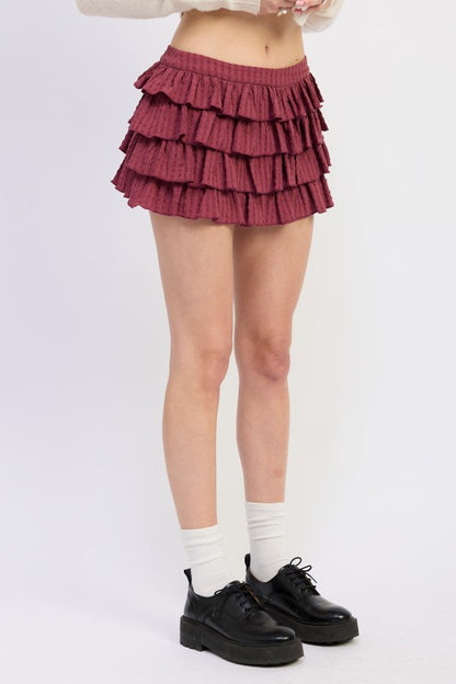 Tiered Ruffle Mini Skirt – outfit idea for women | Ro + Ivy