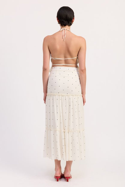 Tiered Ruffle Midi Skirt – outfit idea for women | Ro + Ivy
