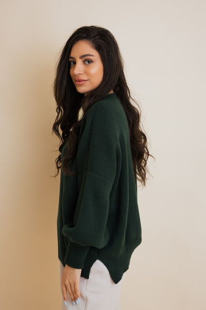 Exposed Seam Oversized Round Neck Sweater | Trendy Sweaters Outfit Idea for Women by Ro + Ivy | Elevated Basics, Modern Comfort & Style