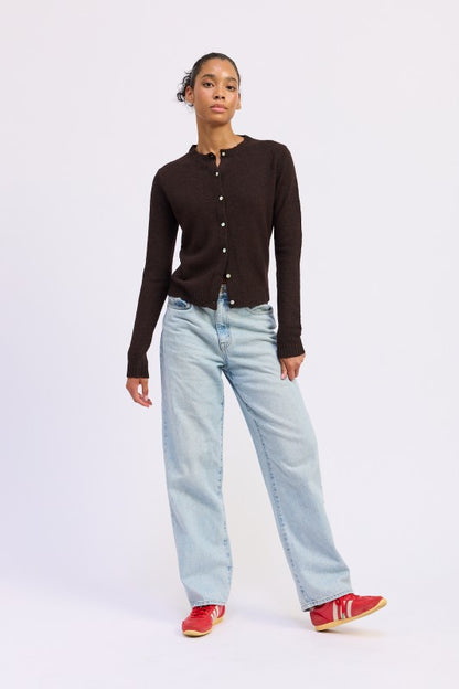 Classic Fitted Button Up Cardigan | Trendy Cardigans Outfit Idea for Women by Ro + Ivy | Elevated Basics, Modern Comfort & Style