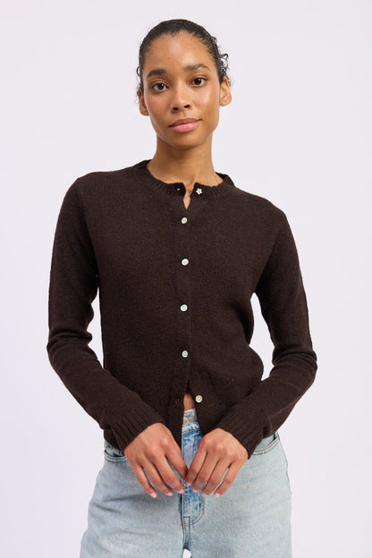 Classic Fitted Button Up Cardigan | Trendy Cardigans Outfit Idea for Women by Ro + Ivy | Elevated Basics, Modern Comfort & Style