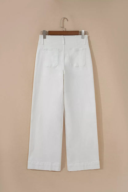 Women's 2 Button High Waist Wide Leg Jeans - Jeans