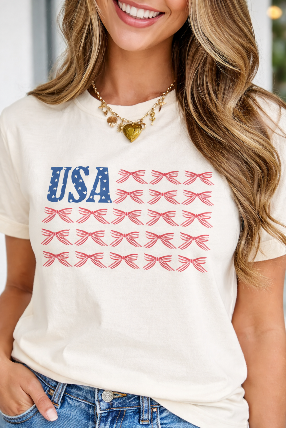 God Bless America Patriotic Graphic Tee Duo — Relaxed Soft Flattering Summer Style - Graphic/Graphic Tees