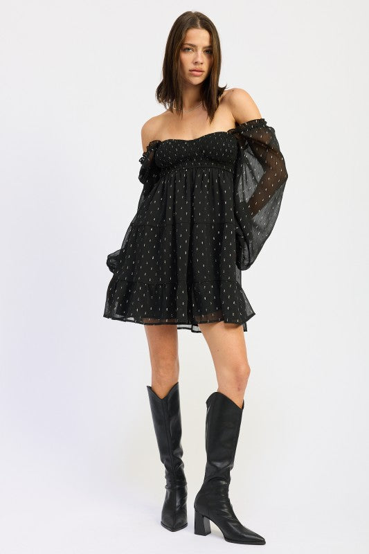 Long Sleeve Smocked Baby Doll Mini Dress | Trendy Mini Dresses Outfit Idea for Women by Ro + Ivy | Elevated Basics, Modern Comfort & Style