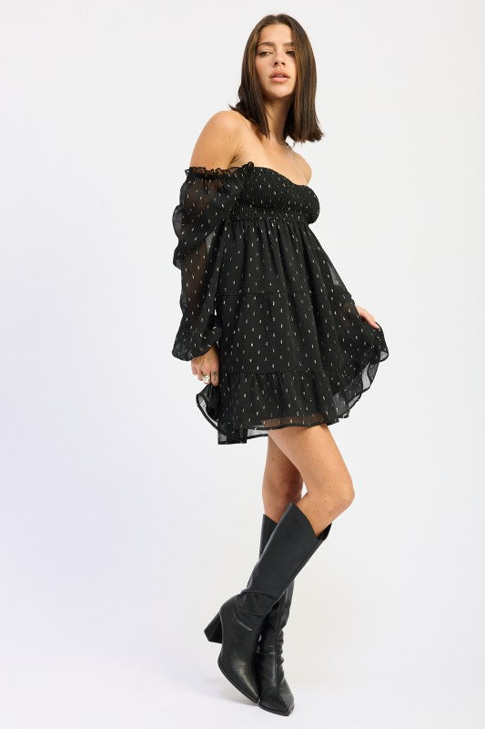 Long Sleeve Smocked Baby Doll Mini Dress | Trendy Mini Dresses Outfit Idea for Women by Ro + Ivy | Elevated Basics, Modern Comfort & Style