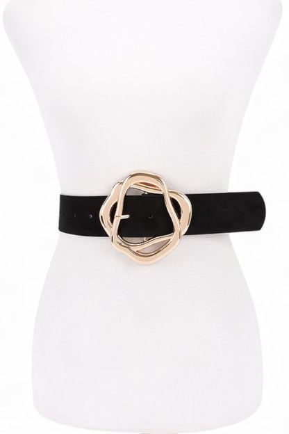 PU Twist Iconic Buckle Belt - Black O S Belts