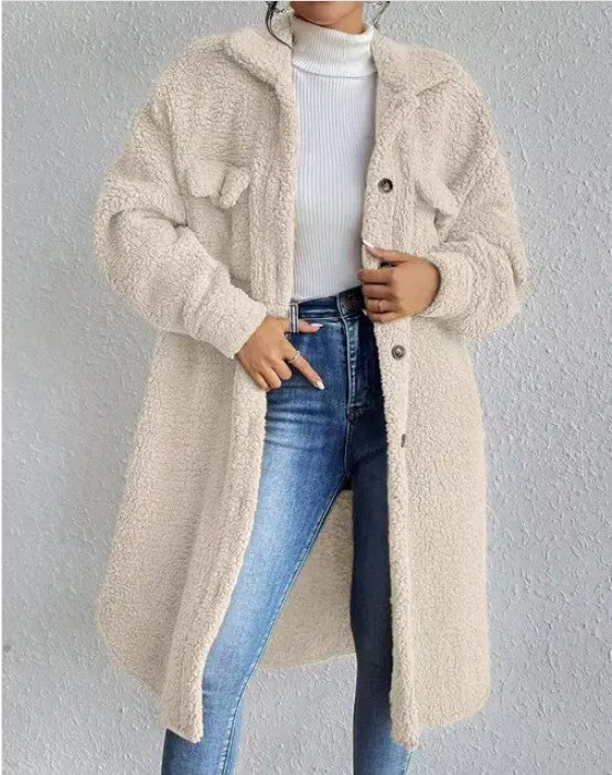 Cream Women'S Teddy Bear Longline Jacket | Trendy Jackets Outfit Idea for Women by Ro + Ivy | Elevated Basics, Modern Comfort & Style