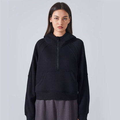 Cozy Half-Zip Hoodie | Trendy Zip-Up Hoodies Outfit Idea for Women by Ro + Ivy | Elevated Basics, Modern Comfort & Style