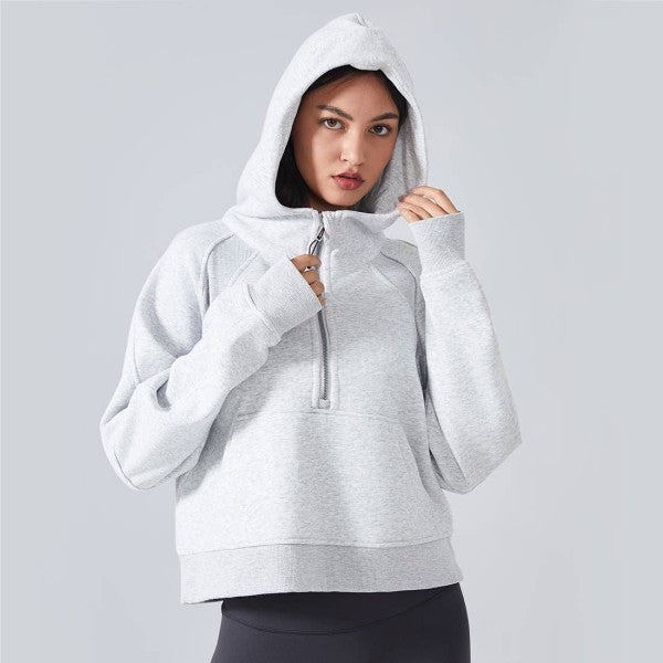 Cozy Half-Zip Hoodie | Trendy Zip-Up Hoodies Outfit Idea for Women by Ro + Ivy | Elevated Basics, Modern Comfort & Style