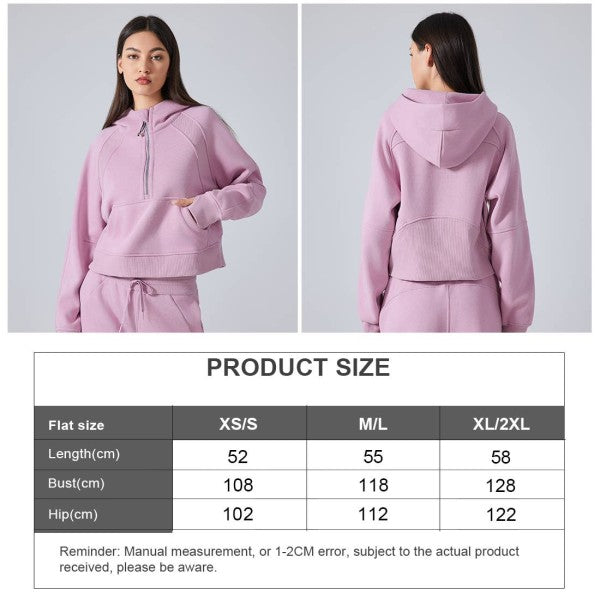 Cozy Half-Zip Hoodie | Trendy Zip-Up Hoodies Outfit Idea for Women by Ro + Ivy | Elevated Basics, Modern Comfort & Style