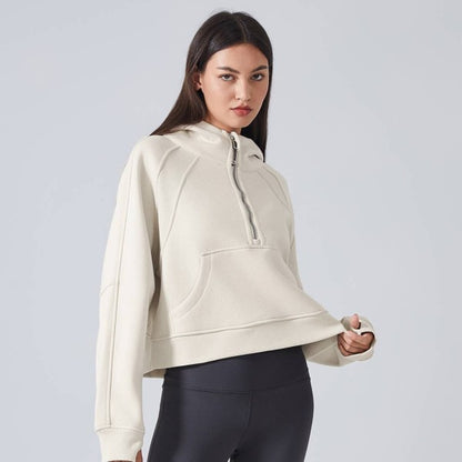Cozy Half-Zip Hoodie | Trendy Zip-Up Hoodies Outfit Idea for Women by Ro + Ivy | Elevated Basics, Modern Comfort & Style