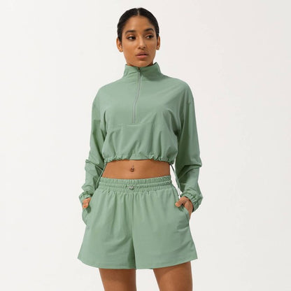 Well-in Vogue Momentum Half-Zip Shorts Set | Trendy Outfit Idea for Women by Ro + Ivy | Elevated Basics, Modern Comfort & Style