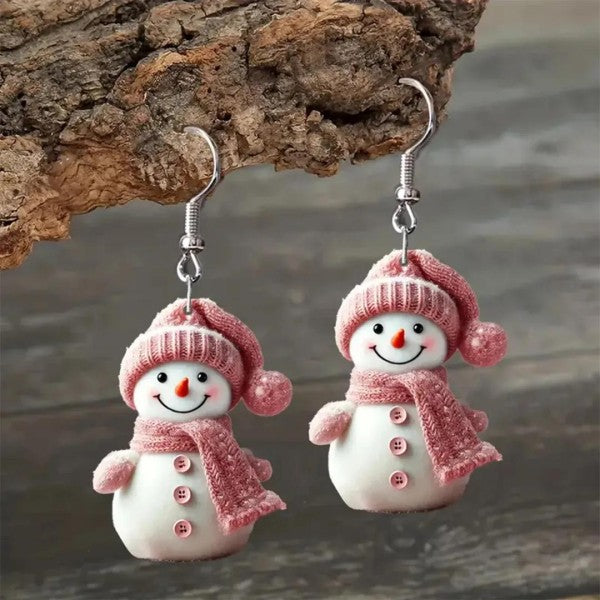 As Shown One Size Dangling Snowman Christmas Earrings | Trendy Earrings Outfit Idea for Women by Ro + Ivy | Elevated Basics, Modern Comfort & Style