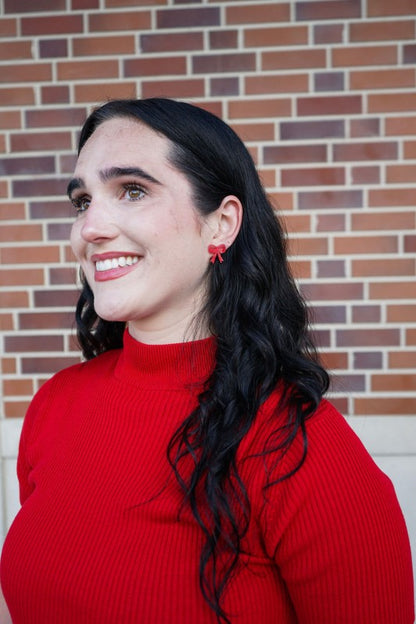 Christmas Bow Stud Earrings | Trendy Earrings Outfit Idea for Women by Ro + Ivy | Elevated Basics, Modern Comfort & Style