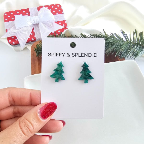 Green Christmas Tree Stud Earrings | Trendy Earrings Outfit Idea for Women by Ro + Ivy | Elevated Basics, Modern Comfort & Style