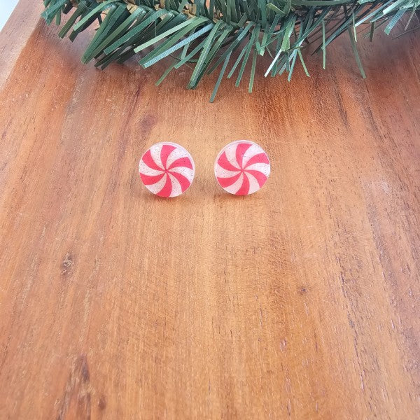 Christmas Peppermint Stud Earrings | Trendy Earrings Outfit Idea for Women by Ro + Ivy | Elevated Basics, Modern Comfort & Style