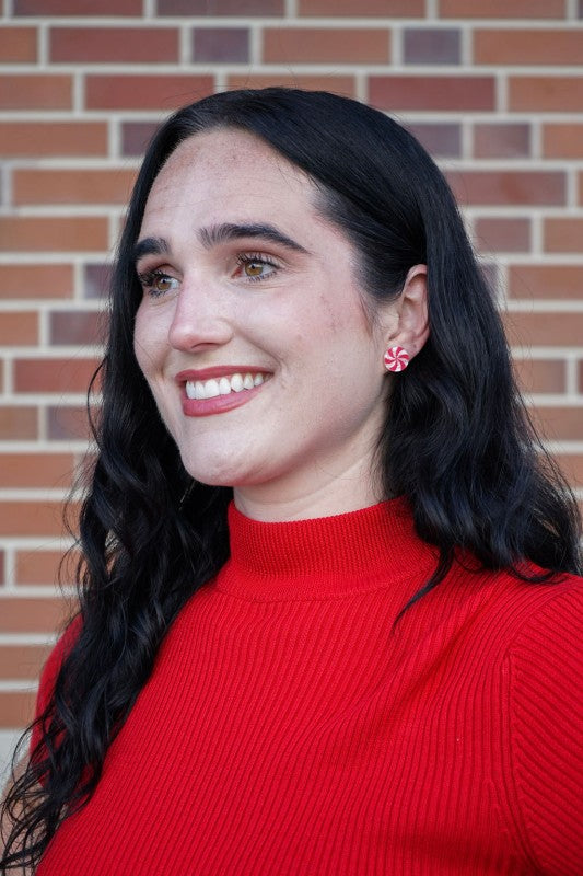 Christmas Peppermint Stud Earrings | Trendy Earrings Outfit Idea for Women by Ro + Ivy | Elevated Basics, Modern Comfort & Style