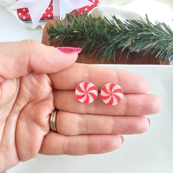 Christmas Peppermint Stud Earrings | Trendy Earrings Outfit Idea for Women by Ro + Ivy | Elevated Basics, Modern Comfort & Style