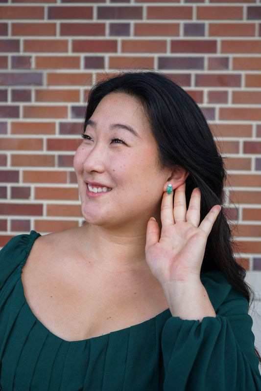 Green Christmas Light Bulb Stud Earrings | Trendy Earrings Outfit Idea for Women by Ro + Ivy | Elevated Basics, Modern Comfort & Style