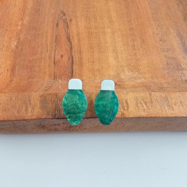 Green Christmas Light Bulb Stud Earrings | Trendy Earrings Outfit Idea for Women by Ro + Ivy | Elevated Basics, Modern Comfort & Style
