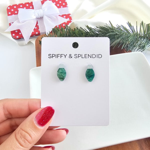 Green Christmas Light Bulb Stud Earrings | Trendy Earrings Outfit Idea for Women by Ro + Ivy | Elevated Basics, Modern Comfort & Style