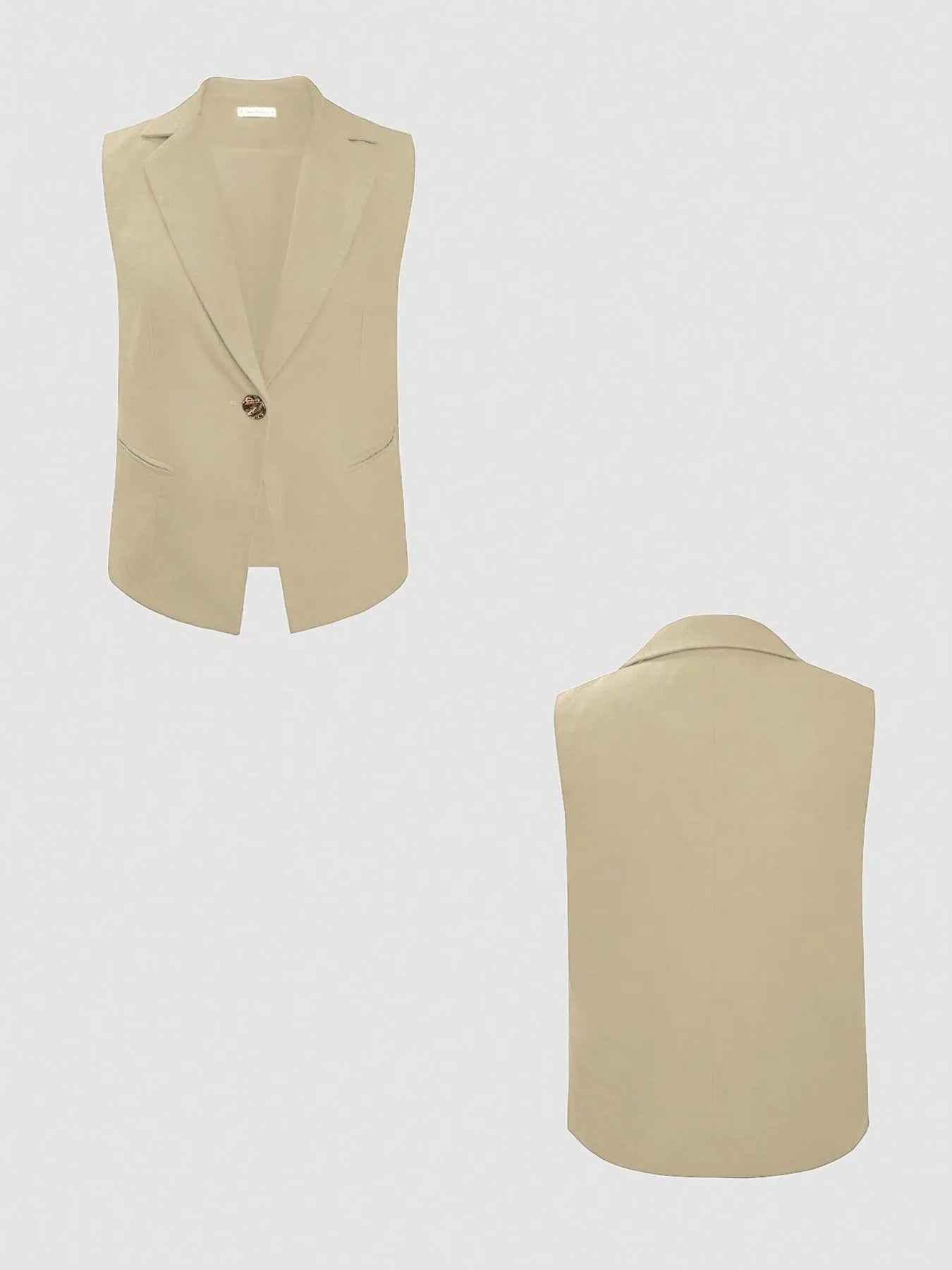 Women's One Button Sleeveless Top and Pants Set - Matching Sets