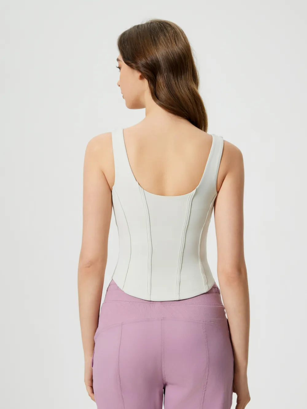 Round Neck Wide Strap Activewear Tank Top