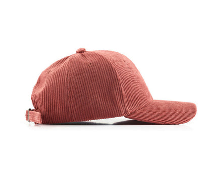 Corduroy Boyfriend Baseball Cap — Structured Low Profile Adjustable Fit - Mauve Baseball Caps