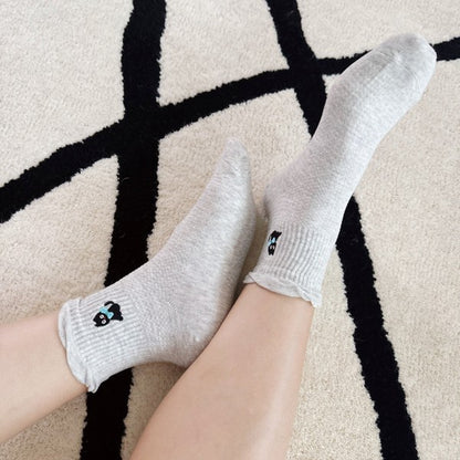 Set of 2 Cat And Dog Design Crew Socks | Trendy Socks Outfit Idea for Women by Ro + Ivy | Elevated Basics, Modern Comfort & Style
