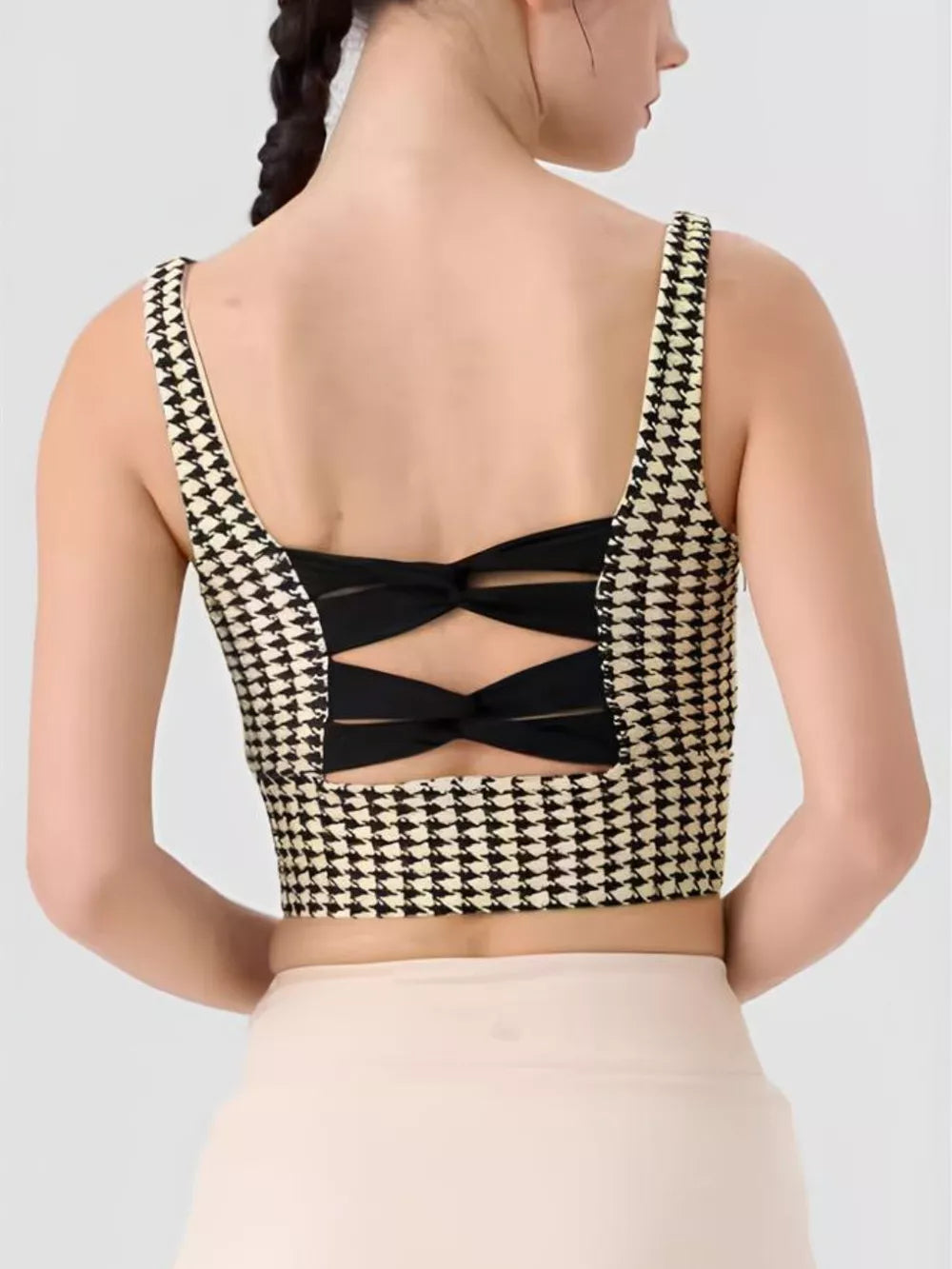 Houndstooth Crisscross Back Brami