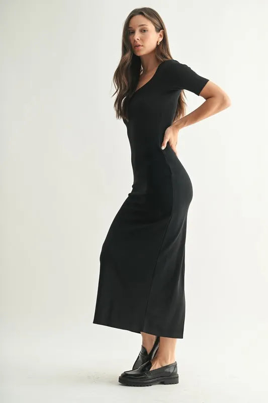 Round Neck Soft Drape Active Maxi Dress - Active Dresses