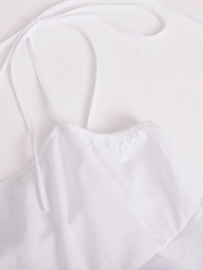 Women's Ruffle Layered Tie Shoulder Cami Mini Dress - Mini Dresses