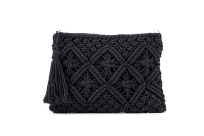 Macramé Tassel Woven Clutch — Dreamy Boho Vibe Day-to-Night Versatile Style - Clutch
