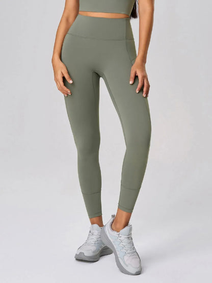 High Waist Active Leggings with Pockets Sage
